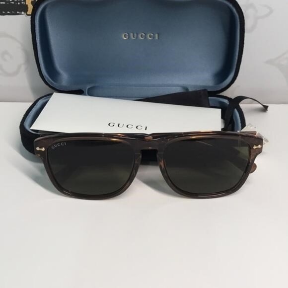 ✨ Brand New Gucci GG0911S 003 Sunglasses – Brown Frame with Green Lenses ✨ - Picture 6 of 14